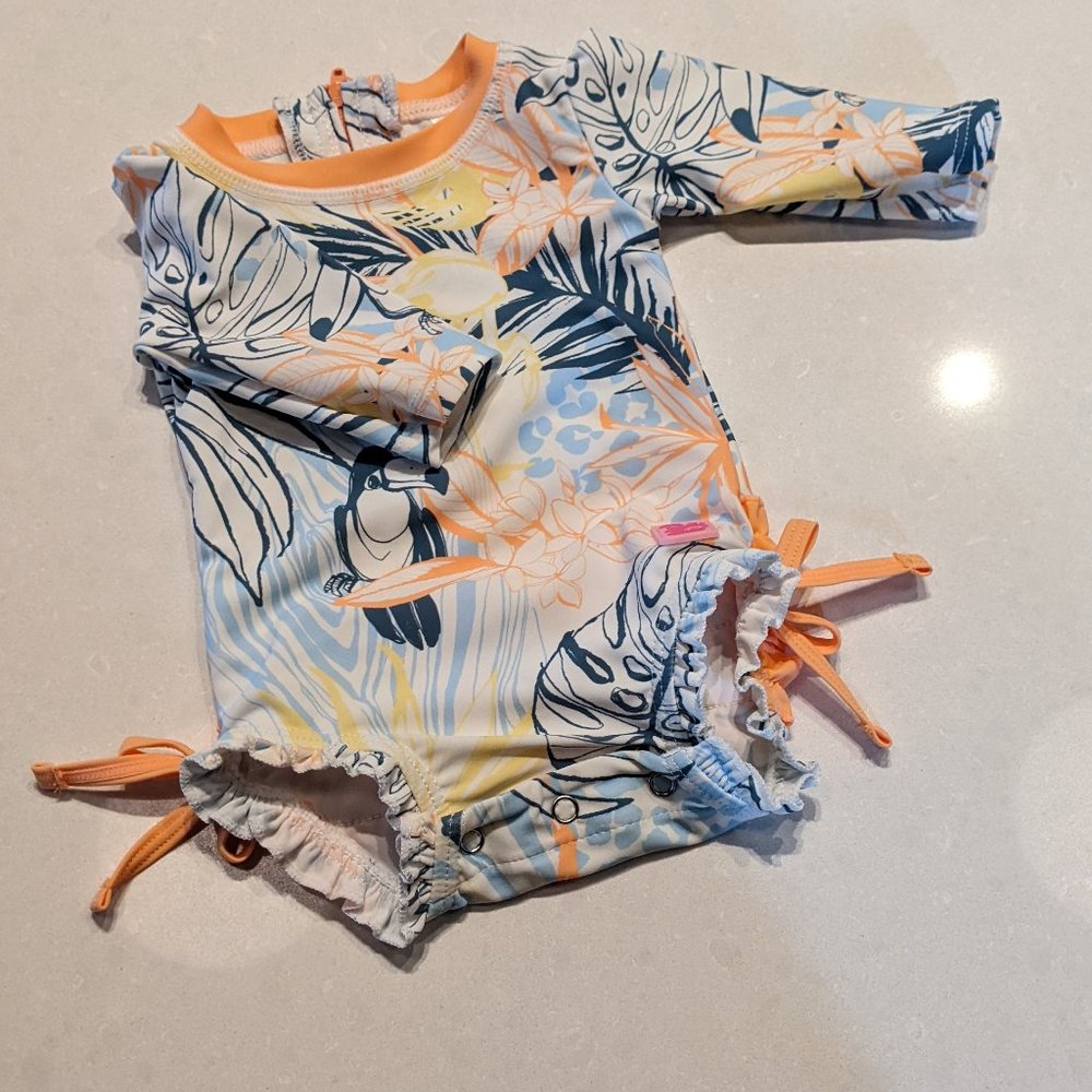 Ruffle Butts swimsuit / rashguard 0-3